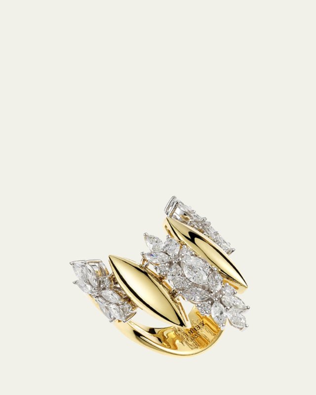 18K Yellow and White Gold Diamond Ring